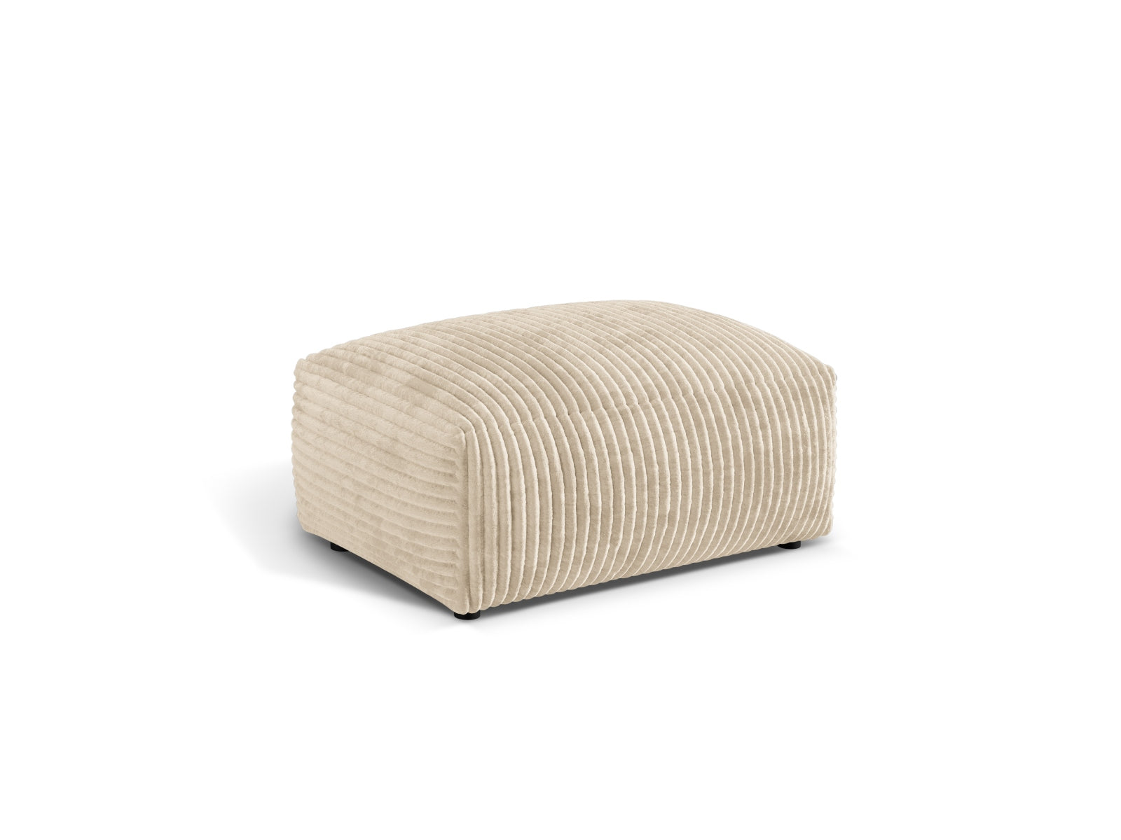 Eleganter Martina Pouf in sanftem Beige, ideal für stilvolle Wohnräume. Bequem und vielseitig einsetzbar, perfekt für jeden Raum.
