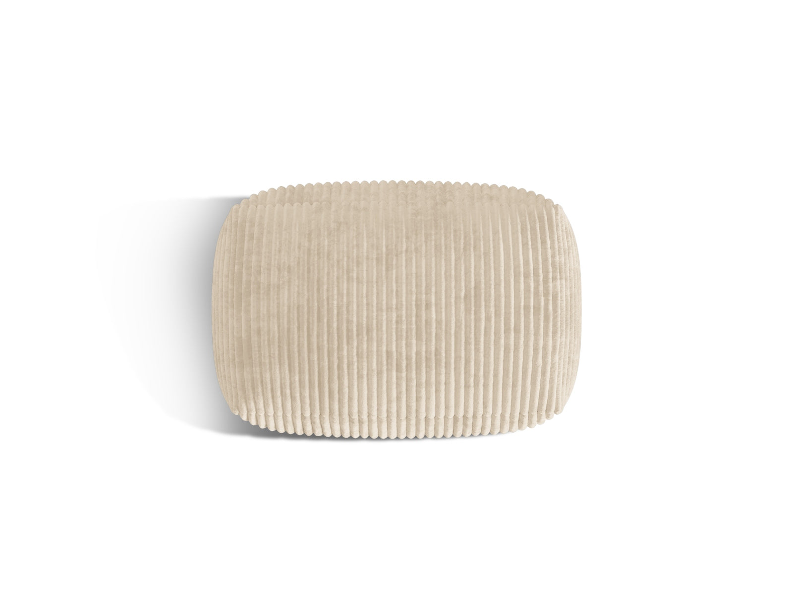 Moderner Martina Pouf in zartem Beige, bietet zusätzlichen Sitzplatz und fügt sich harmonisch in jedes Interieur ein.