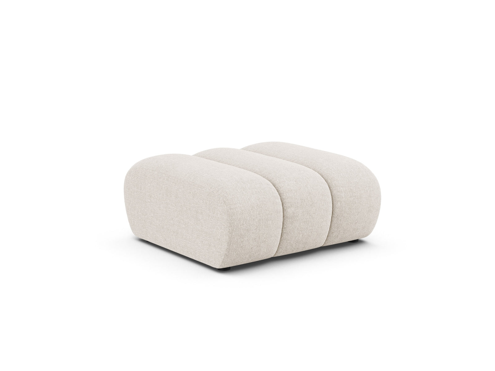 Eleganter Lupine Pouf 1 Sitzer in sanftem Beige, ideal für modulares Sofa-Design von Micadoni, stilvoll und vielseitig einsetzbar.