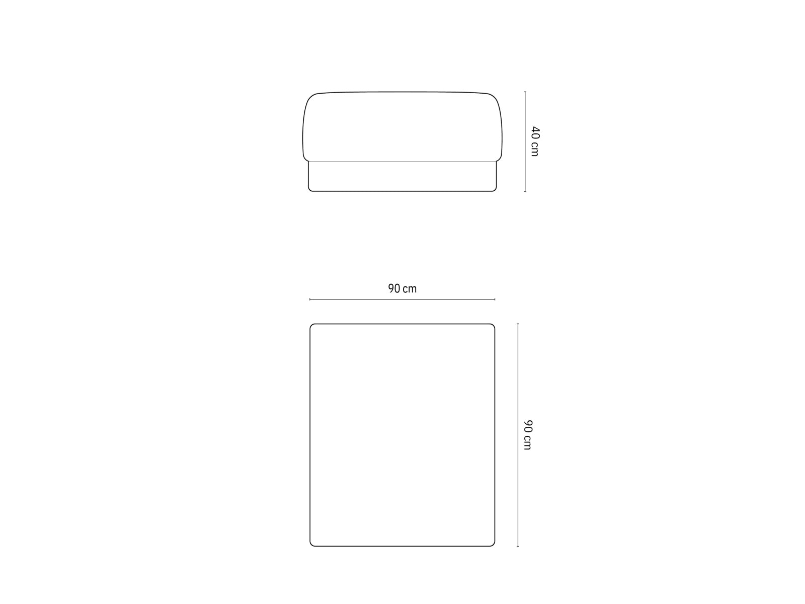 Stylischer Miley Pouf in zartem Ivory-Eden, perfekt für gemütliche Sitzgelegenheiten und stilvolle Raumgestaltung.