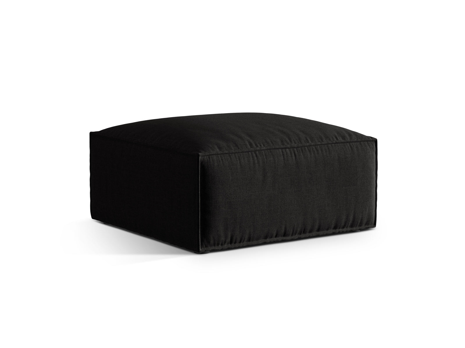 Eleganter 1-Sitzer Pouf Nuria in stilvollem Schwarz, ideal für moderne Wohnräume. Hochwertige Verarbeitung von Micadoni.