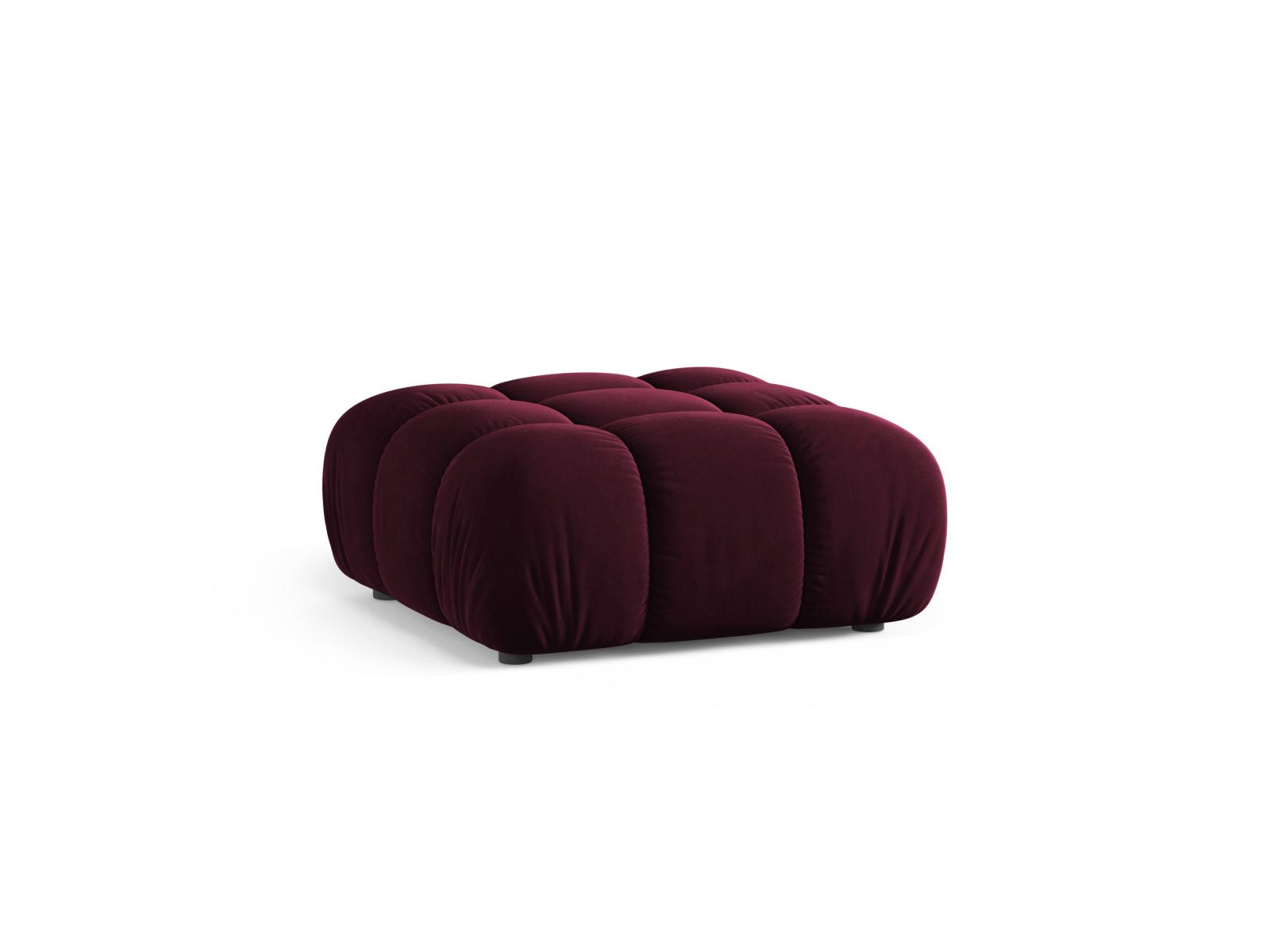 Eleganter 1-Sitzer Pouf Bellis in tiefem Burgunderrot, ideal für stilvolle Akzente in jedem Raum. Hochwertige Verarbeitung von Micadoni.