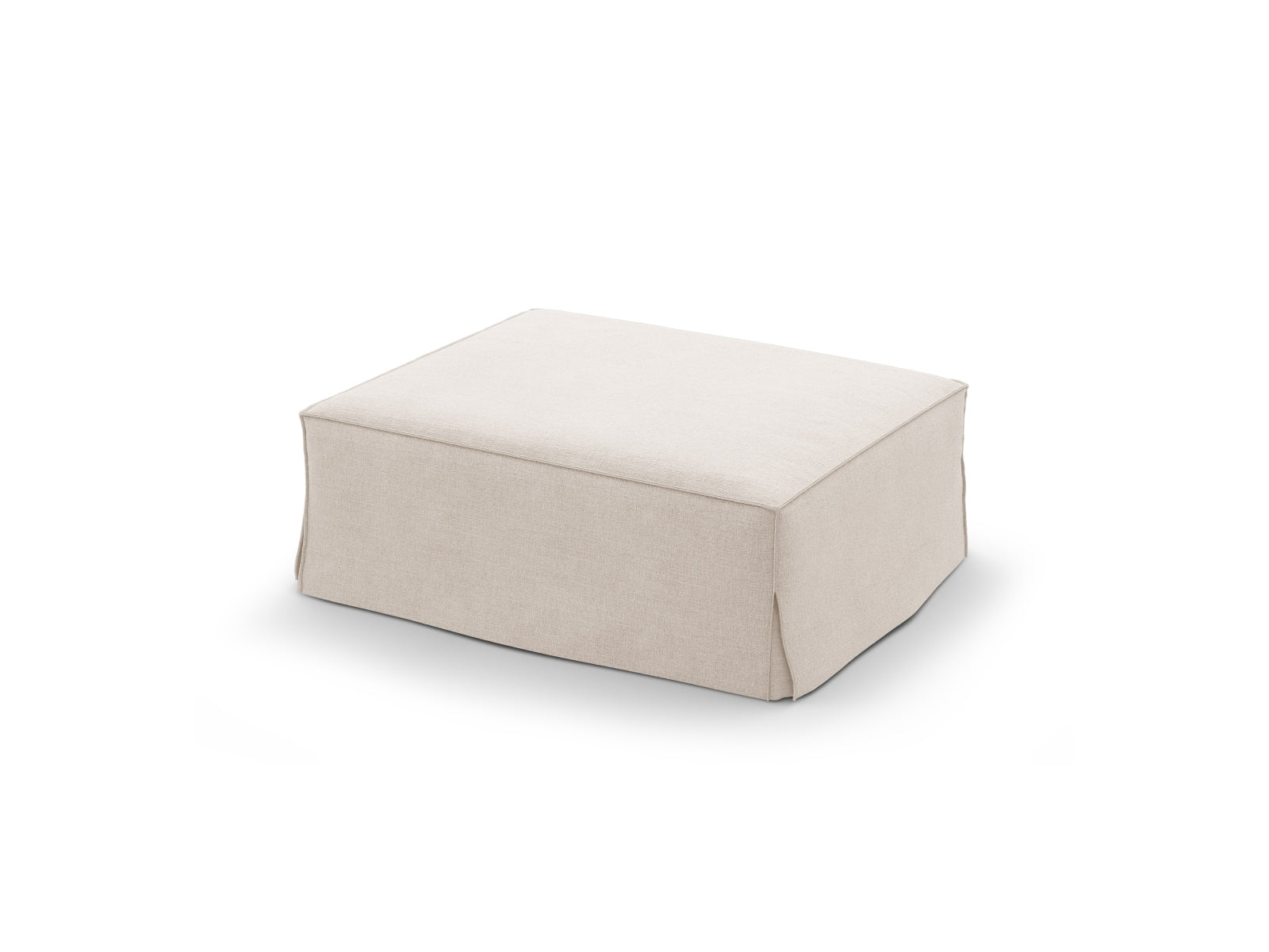 Beige Jodie Pouf 1 Sitzer von Micadoni, stilvolles modulares Sofa-Element, ideal für moderne Wohnräume und vielseitige Nutzung.