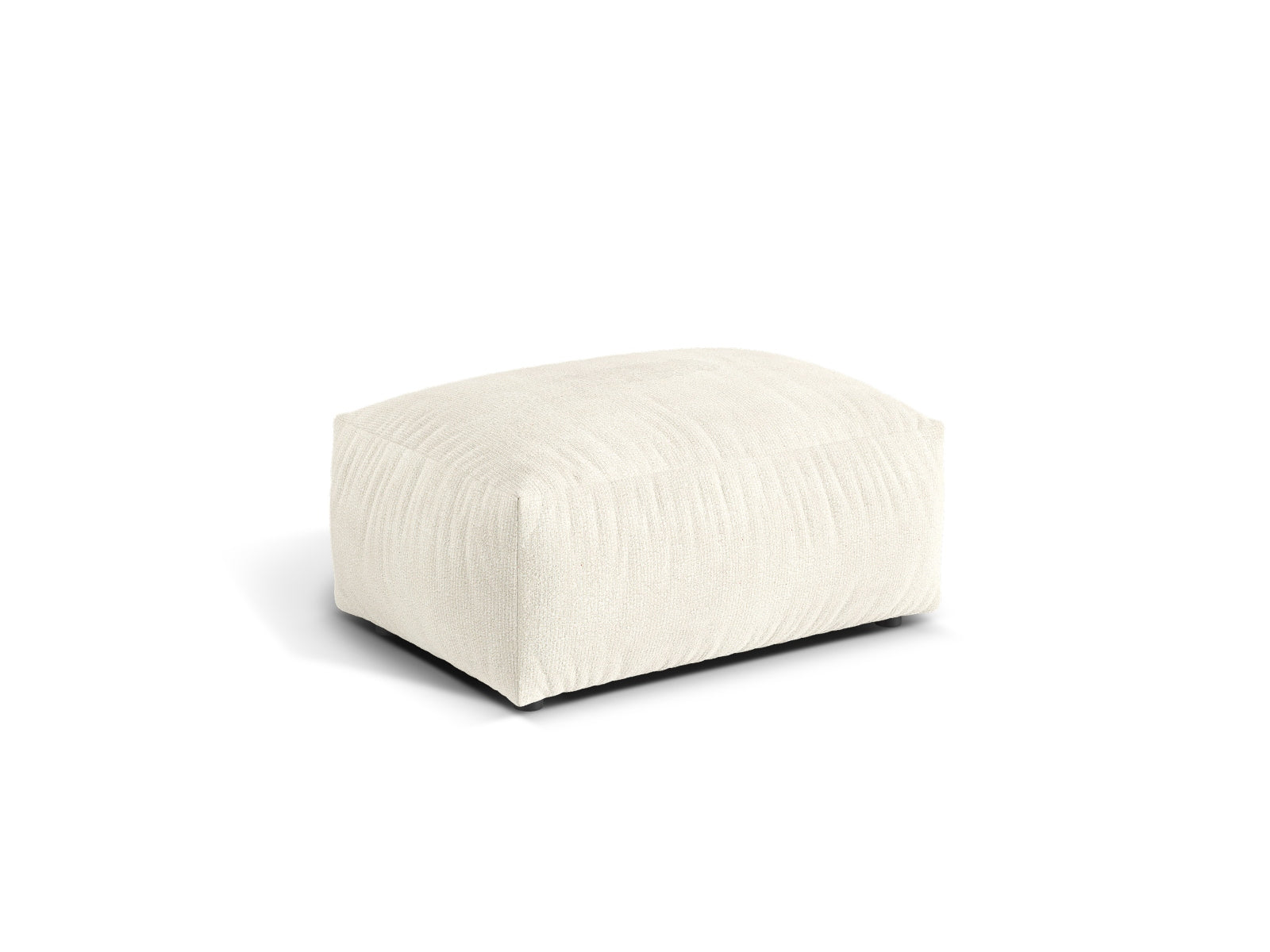 Eleganter 1-Sitzer Pouf Martina in sanftem Ivory-Ton, ideal für stilvolle Wohnräume und gemütliche Sitzgelegenheiten.