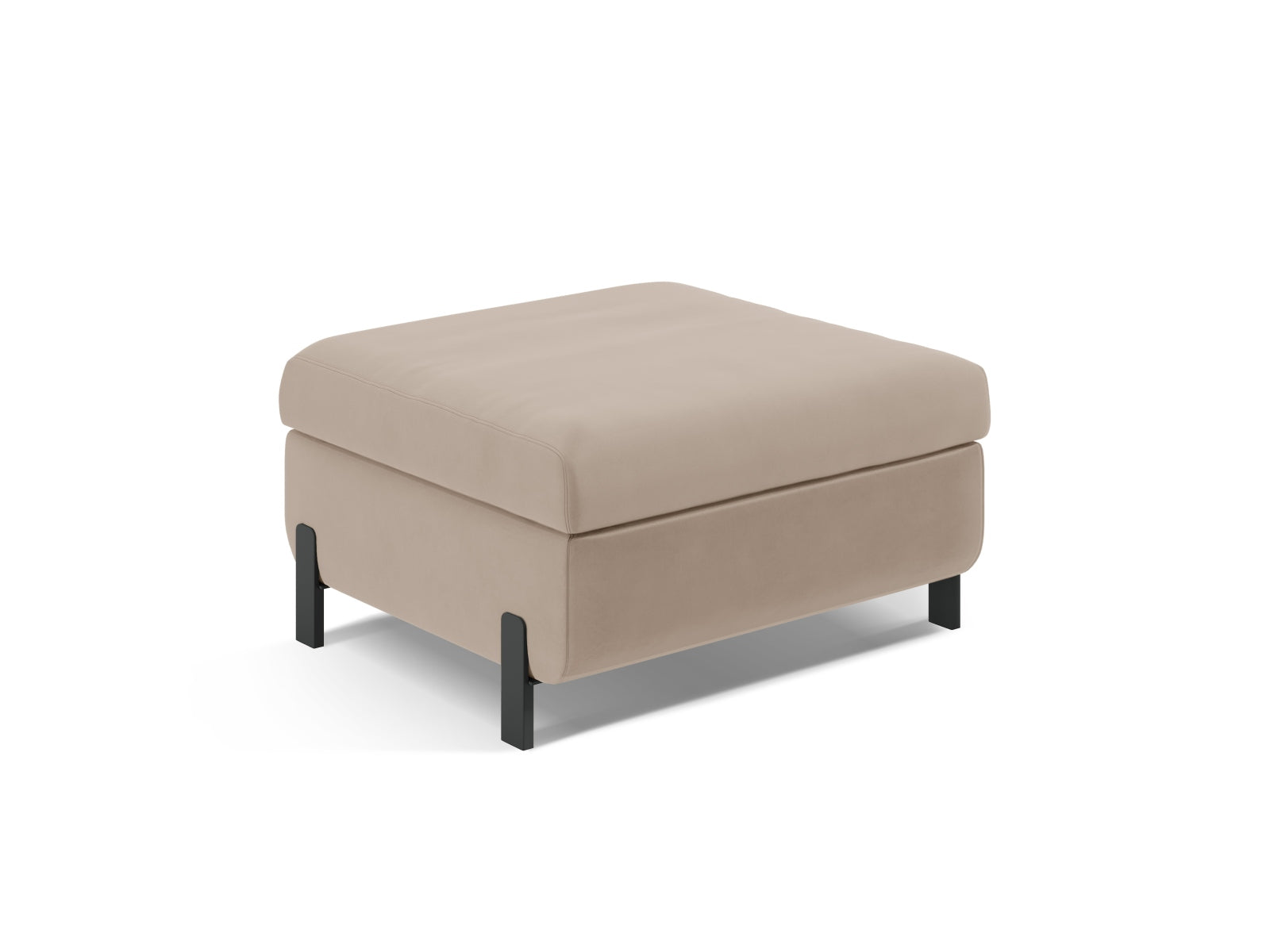 Gloria Velour Pouf mit Stauraum 1 Sitzer in Beige-Salvador präsentiert im Onlineshop von KAQTU Design AG. Modulares Sofa ist von Micadoni