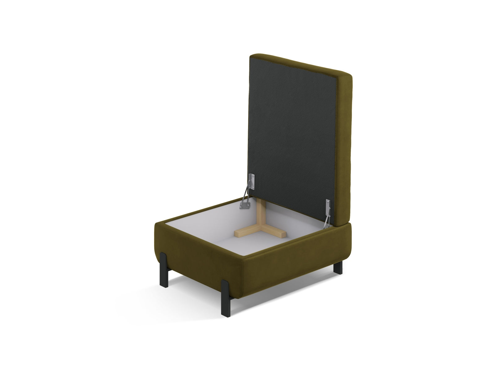 Eleganter Gloria Velour Pouf in Grün mit Stauraum, ideal für modulares Sofa-Design von Micadoni, perfekt für stilvolle Wohnräume.