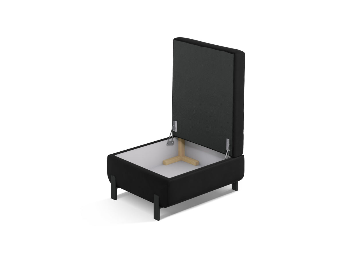 Gloria Velour Pouf mit Stauraum 1 Sitzer in Black-Salvador präsentiert im Onlineshop von KAQTU Design AG. Modulares Sofa ist von Micadoni