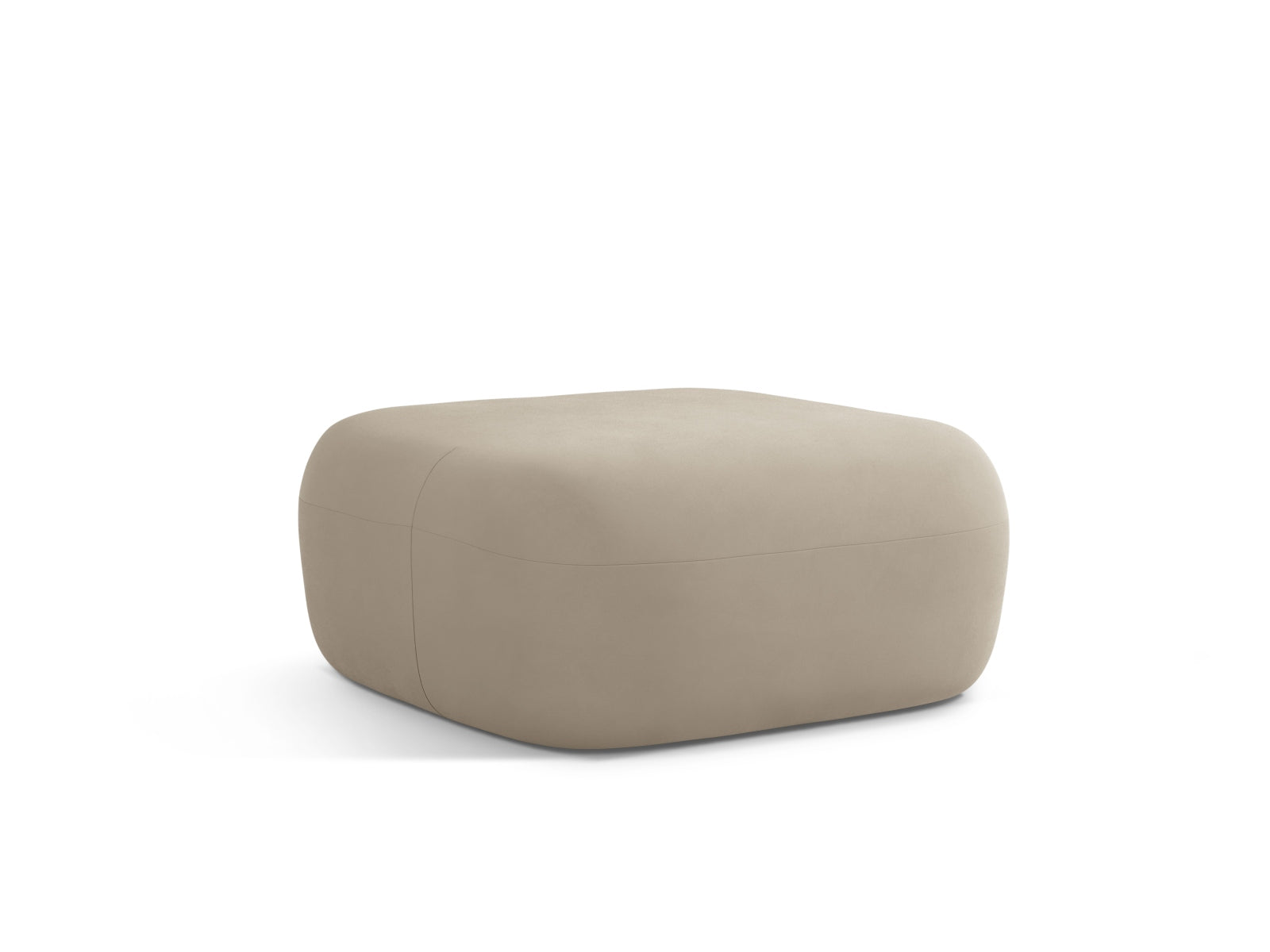 Beiger Jenny Velour Pouf von Micadoni, ideal als Sitzgelegenheit oder Fußablage, stilvolles Design für jedes Zuhause.