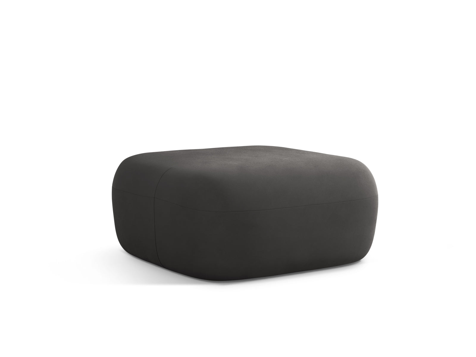 Stylischer Jenny Velour Pouf in Dunkelgrau, ideal als Sitzgelegenheit oder Fußablage, perfekt für jedes moderne Zuhause.