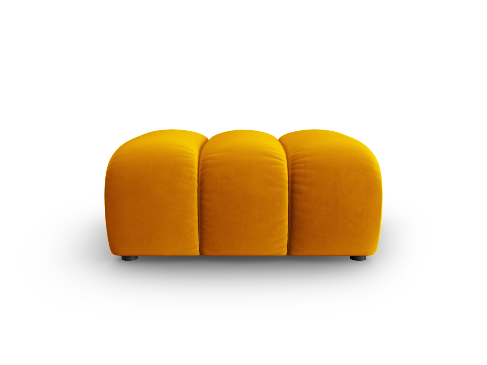 Eleganter Lupine Velour Pouf in leuchtendem Gelb, ideal für stilvolle Akzente in jedem Raum. Hochwertige Verarbeitung von Micadoni.