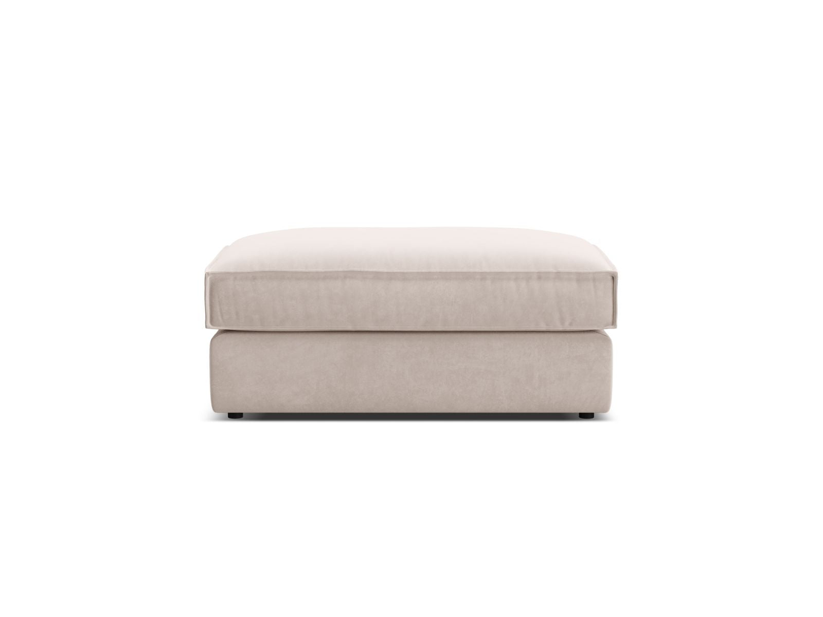 Eleganter 1-Sitzer Pouf Pola in zartem Beige, ideal für gemütliche Stunden und stilvolle Wohnräume. Hochwertige Verarbeitung von Micadoni.