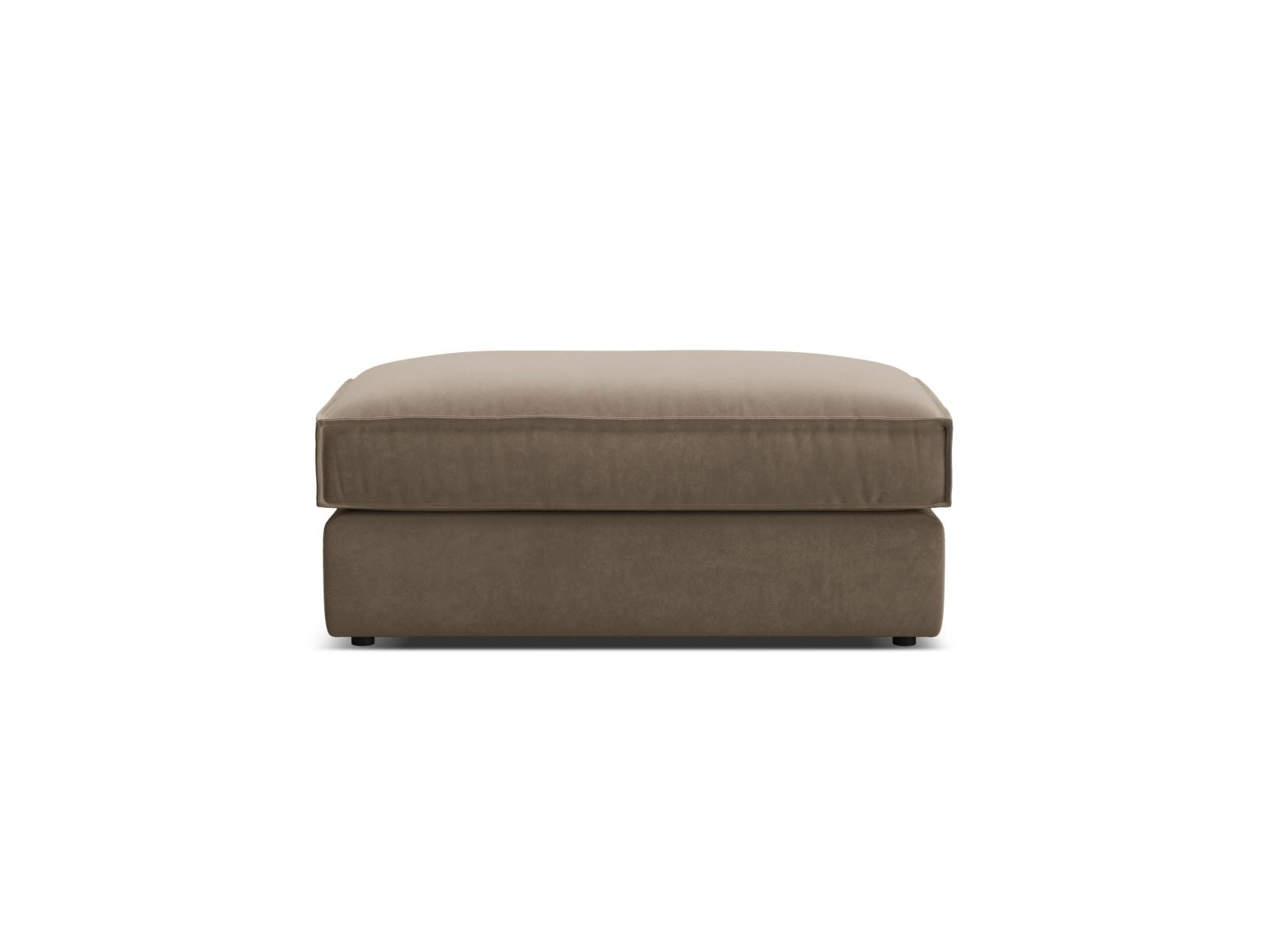 Moderner 1-Sitzer Pouf Pola in ansprechendem Grau-Braun, ideal für gemütliche Sitzgelegenheiten und stilvolle Wohnräume.