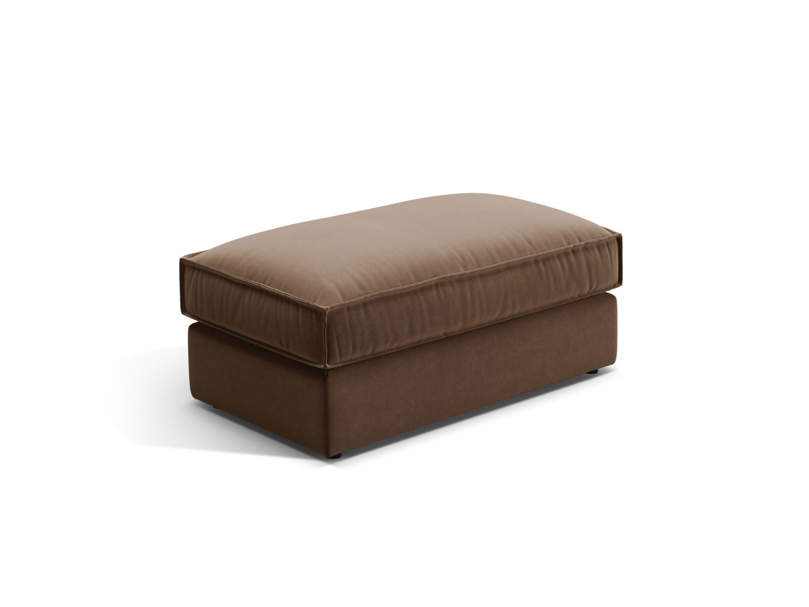 Moderner 1-Sitzer Pouf Pola in warmem Braun, perfekt für gemütliche Ecken und als stilvolles Sitzmöbel in jedem Raum.