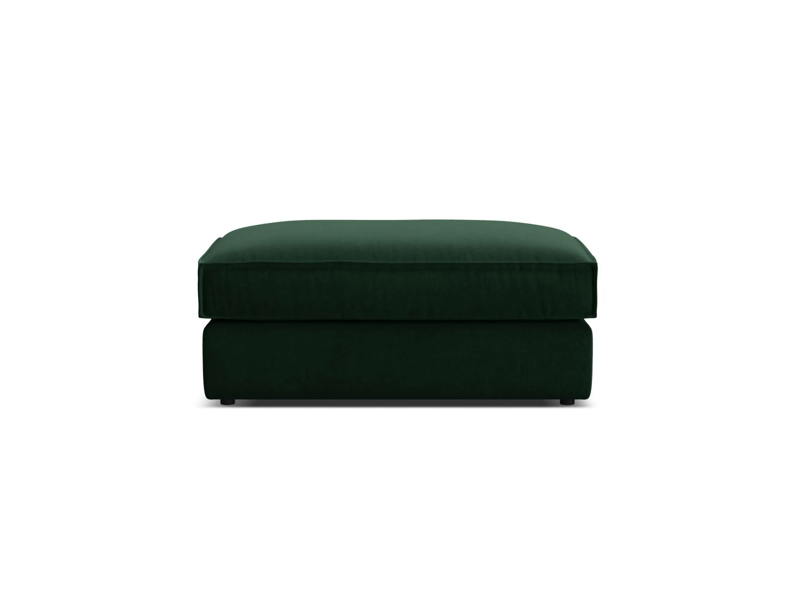 Eleganter 1-Sitzer Pouf Pola in sattem Flaschengrün, ideal für stilvolle Wohnräume. Bequem und vielseitig einsetzbar von Micadoni.