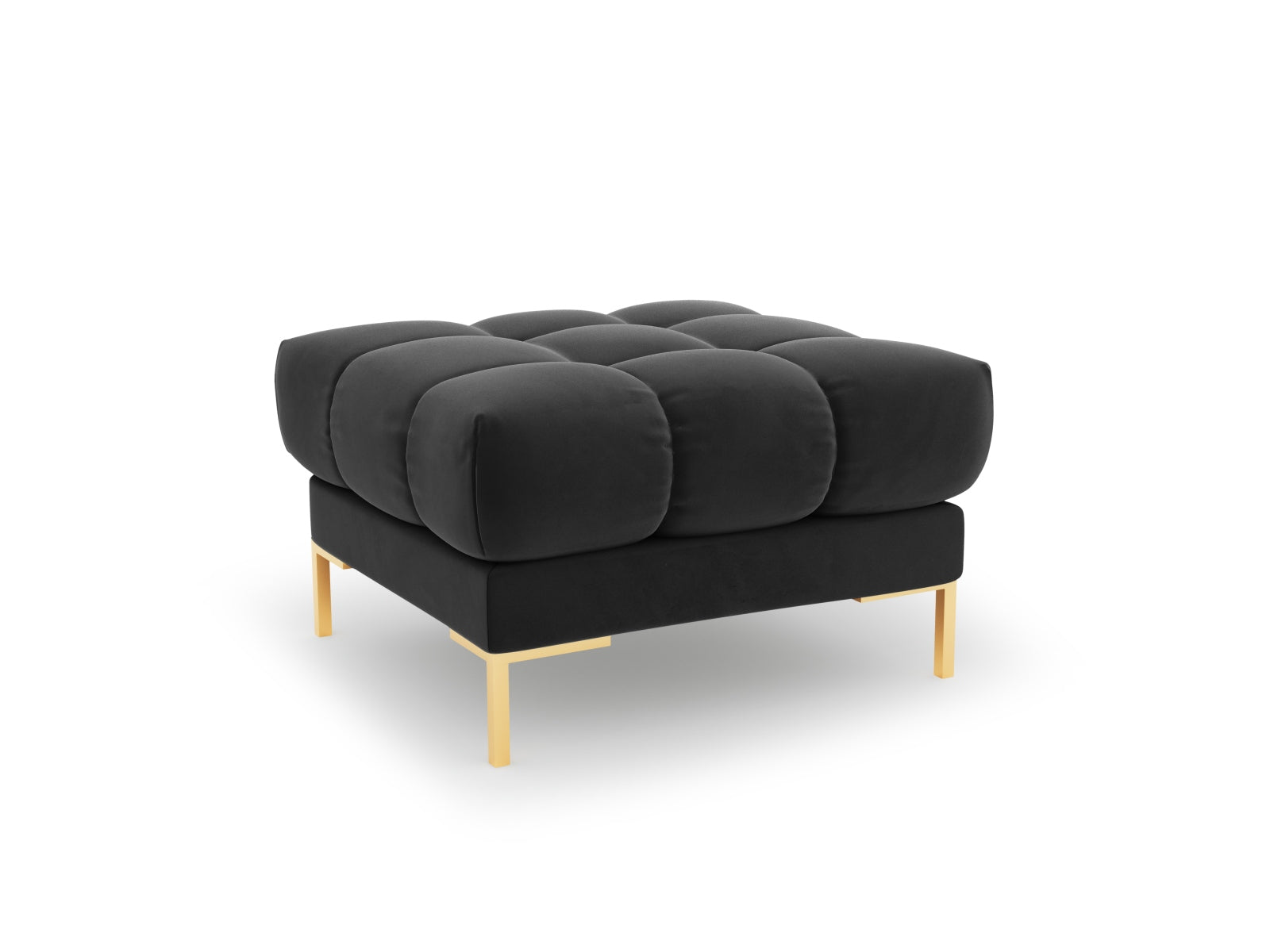 Mamaia Velour Pouf 1 Sitz in Dark Grey/Gold präsentiert im Onlineshop von KAQTU Design AG. Pouf ist von Micadoni