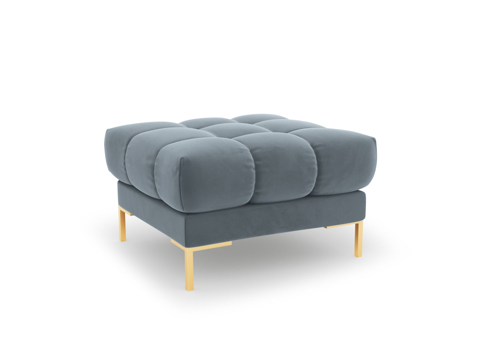 Mamaia Velour Pouf 1 Sitz in Light Blue/Gold präsentiert im Onlineshop von KAQTU Design AG. Pouf ist von Micadoni
