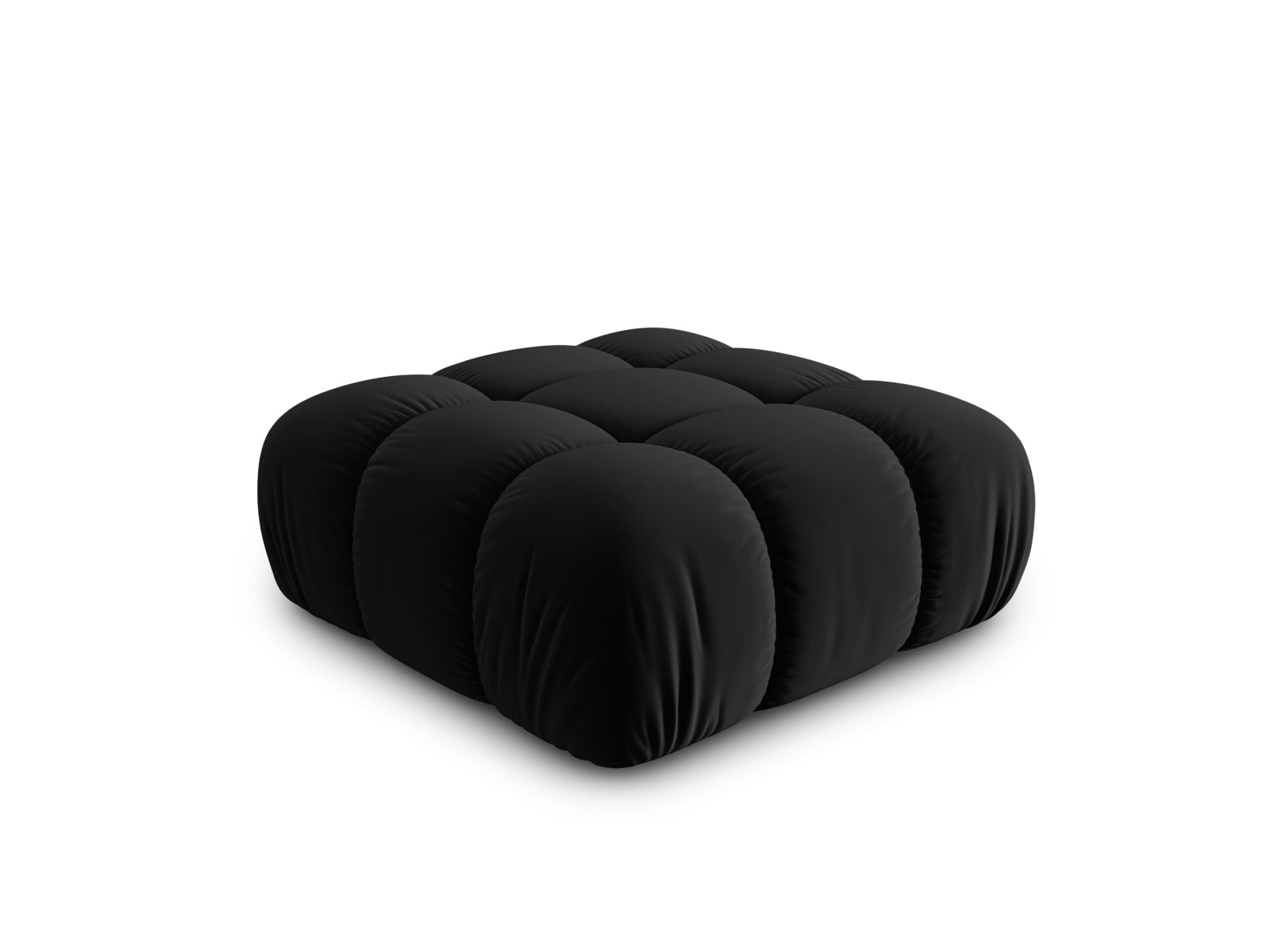 Stylischer Bellis Velour Pouf in edlem Schwarz-Bluvel, 94 cm Durchmesser, perfekt für moderne Interiors und als bequemer Sitz.