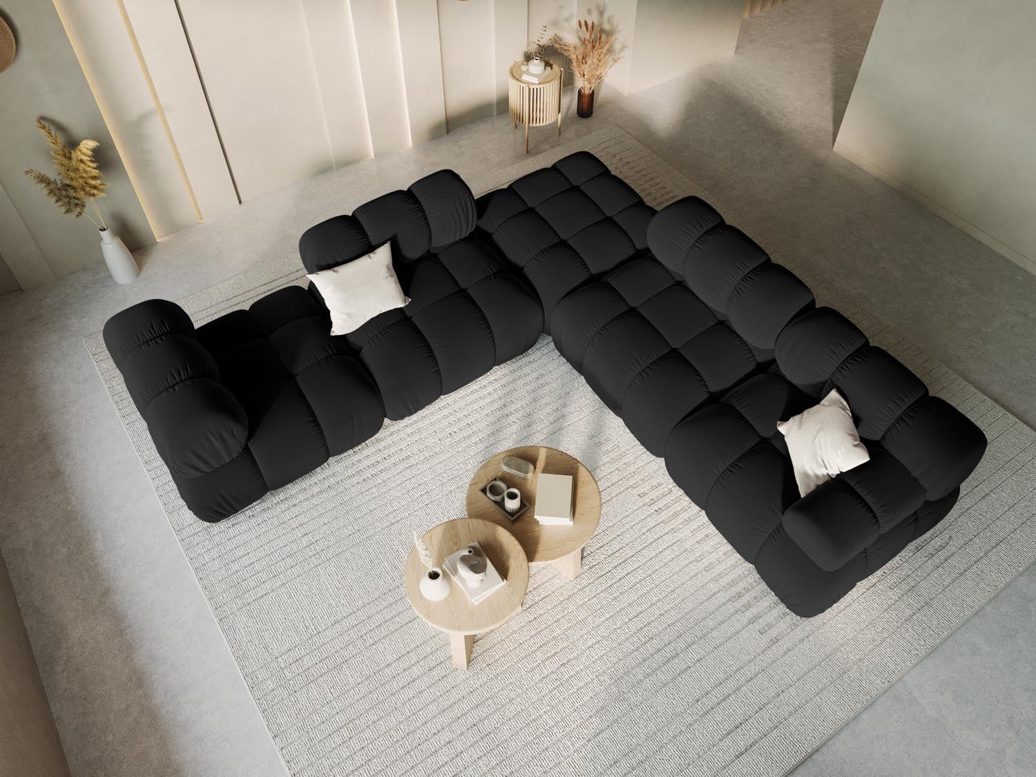 Entdecken Sie den eleganten Bellis Velour Pouf von Micadoni – ein stilvoller Hocker mit 94 cm Durchmesser, ideal für jeden Wohnraum.