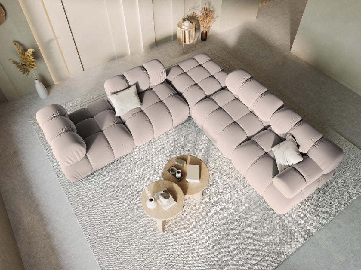 Bellis Velour Pouf 1 Sitz 94cm in Cappuccino-Bluvel präsentiert im Onlineshop von KAQTU Design AG. Pouf ist von Micadoni