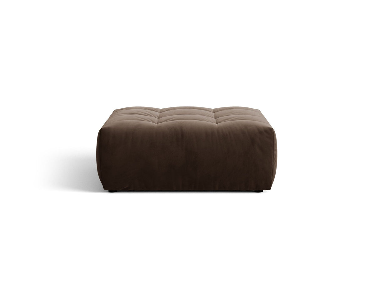 Beiger Sitzpouf Bloom von Micadoni mit rundem Design, Casino-Pearl-Stoffbezug und kurzen Beinen aus Polypropylen, Masse 107x99x42 cm.