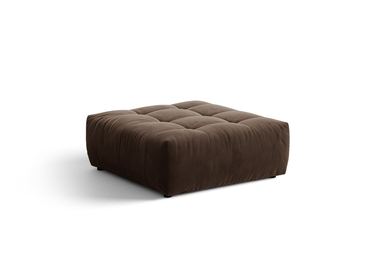 Beiger Sitzpouf Bloom von Micadoni mit rundem Design, Casino-Pearl-Stoffbezug und kurzen Beinen aus Polypropylen, Masse 107x99x42 cm.