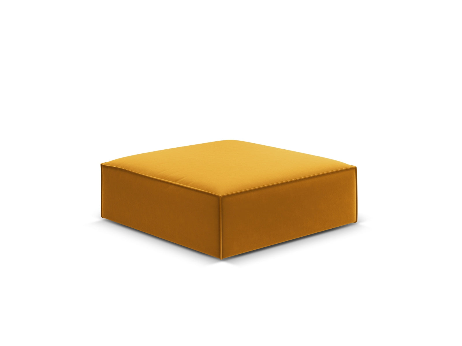 Stylischer Kaelle Velour Pouf in Gelb-Blau, ideal als Sitzgelegenheit oder dekoratives Element in jedem Raum.