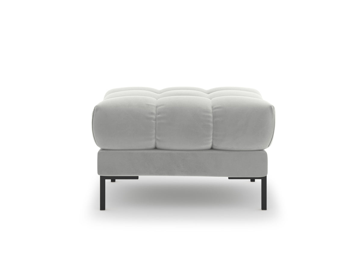 Mamaia Velour Pouf 1 Sitz in Silver/Schwarz-Bluvel präsentiert im Onlineshop von KAQTU Design AG. Pouf ist von Micadoni
