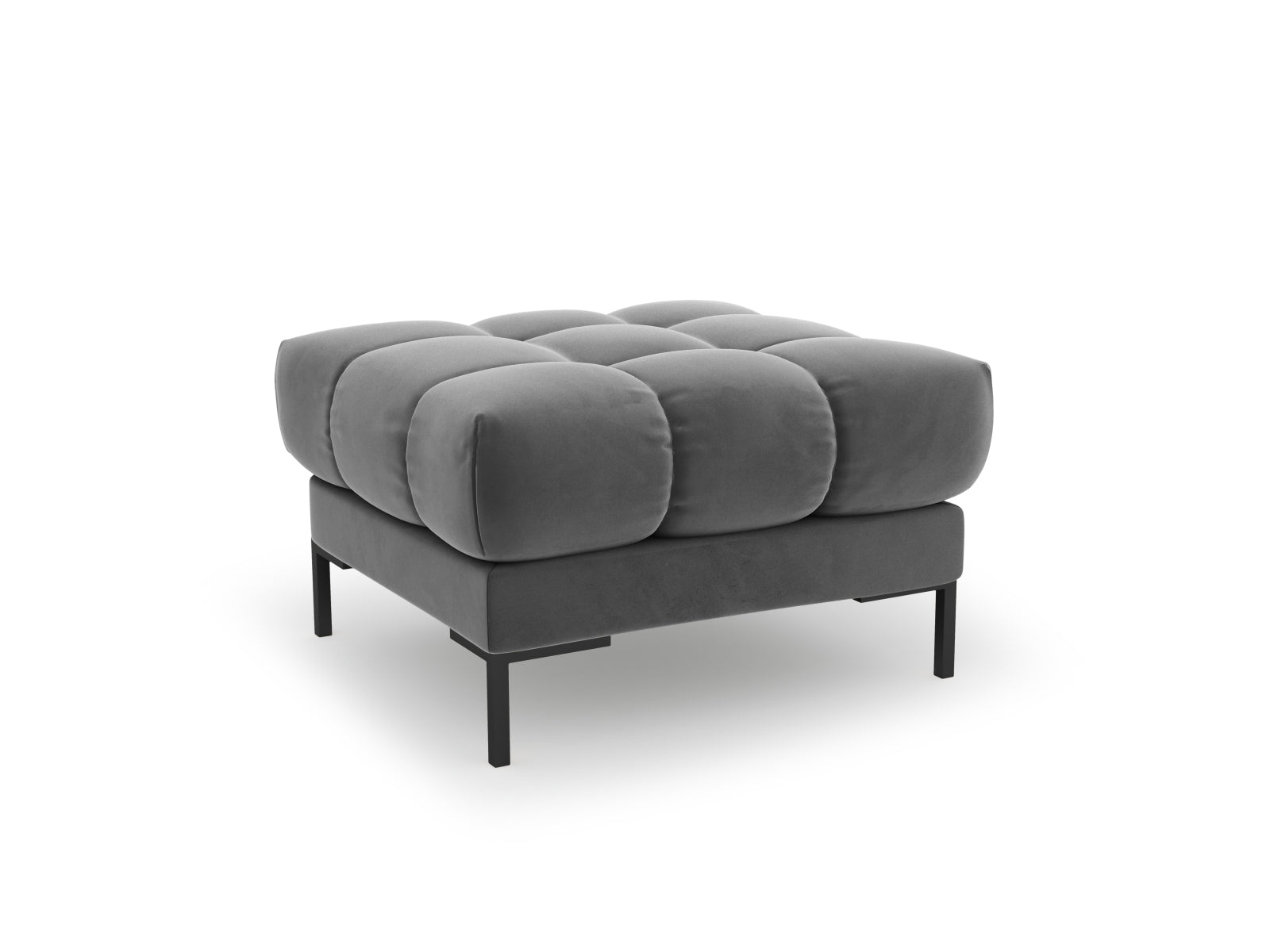 Mamaia Velour Pouf 1 Sitz in Light Grey/Schwarz-Bluvel präsentiert im Onlineshop von KAQTU Design AG. Pouf ist von Micadoni