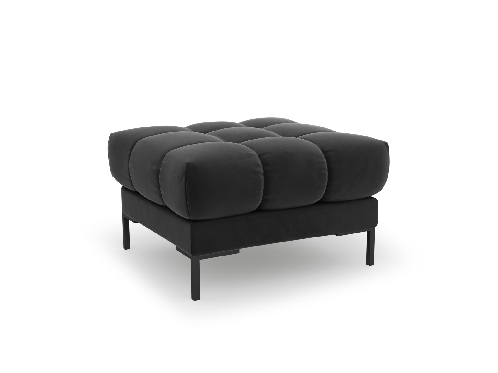 Mamaia Velour Pouf 1 Sitz in Dark Grey/Schwarz-Bluvel präsentiert im Onlineshop von KAQTU Design AG. Pouf ist von Micadoni