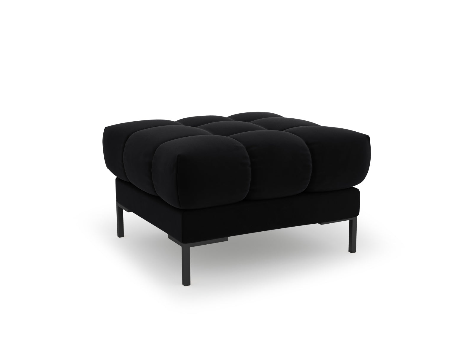Mamaia Velour Pouf 1 Sitz in Black/Schwarz-Bluvel präsentiert im Onlineshop von KAQTU Design AG. Pouf ist von Micadoni