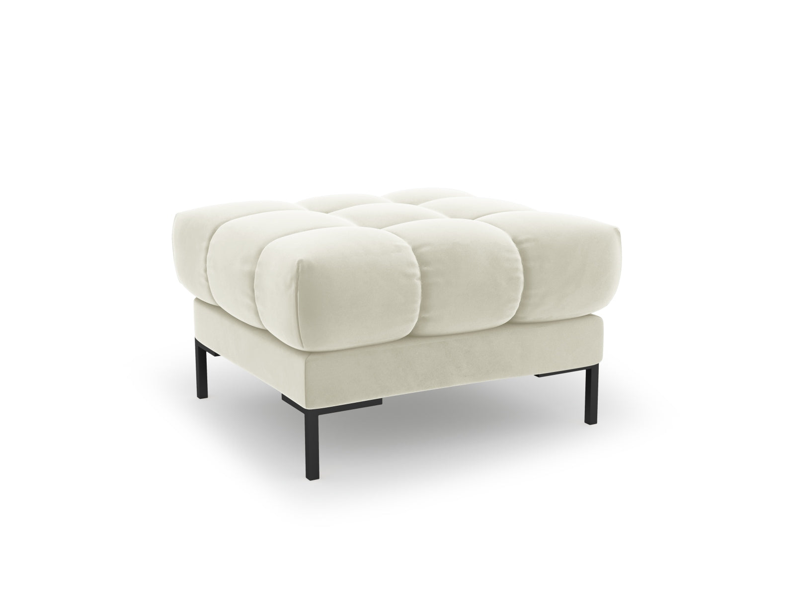 Mamaia Velour Pouf 1 Sitz in Light Beige/Schwarz präsentiert im Onlineshop von KAQTU Design AG. Pouf ist von Micadoni