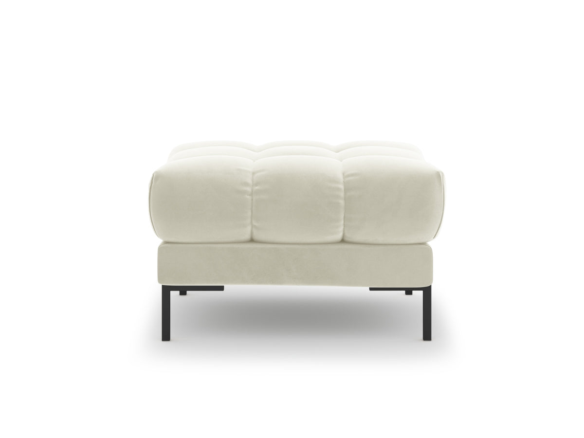 Mamaia Velour Pouf 1 Sitz in Light Beige/Schwarz-Bluvel präsentiert im Onlineshop von KAQTU Design AG. Pouf ist von Micadoni