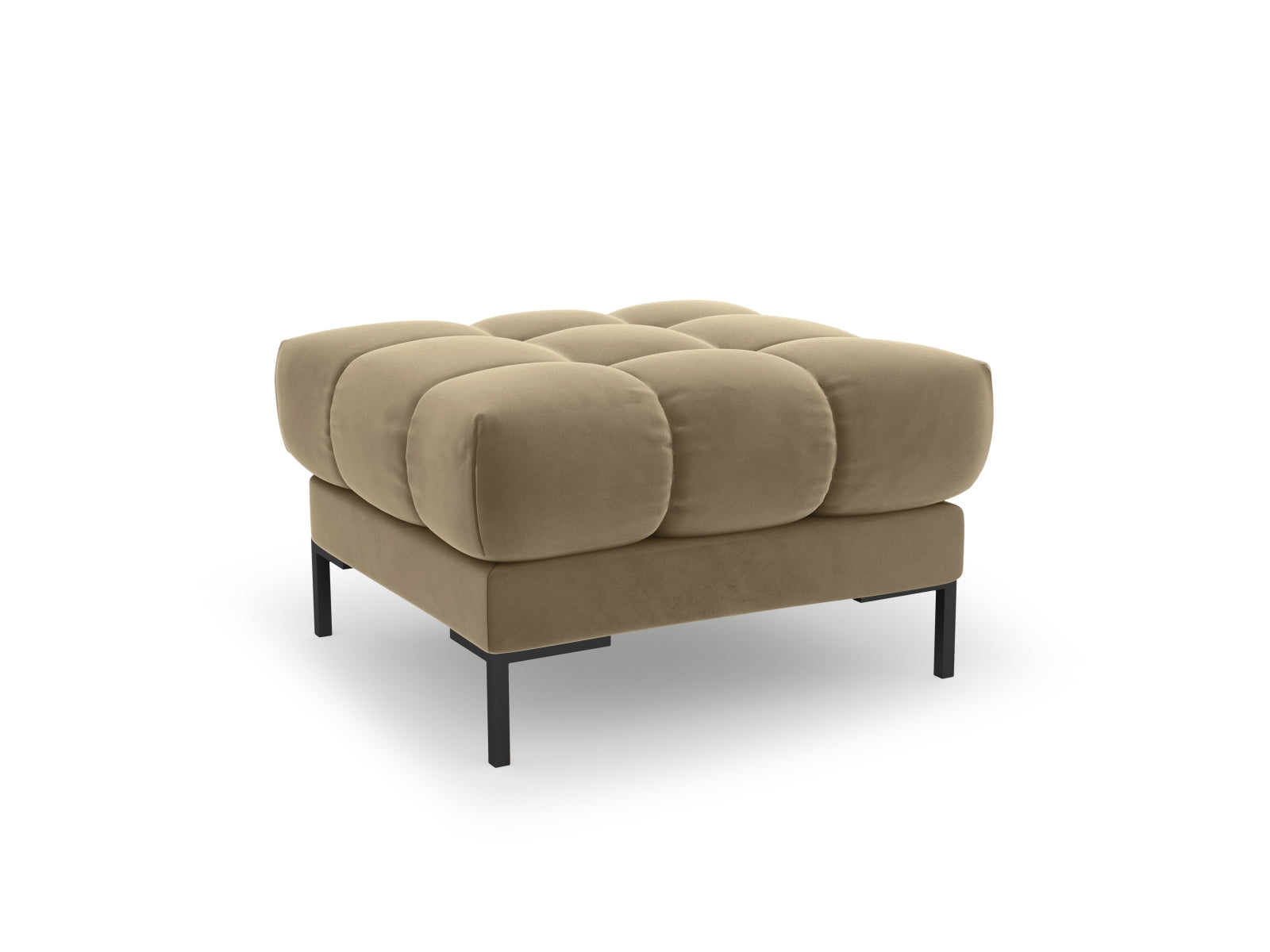 Mamaia Velour Pouf 1 Sitz in Beige/Schwarz präsentiert im Onlineshop von KAQTU Design AG. Pouf ist von Micadoni