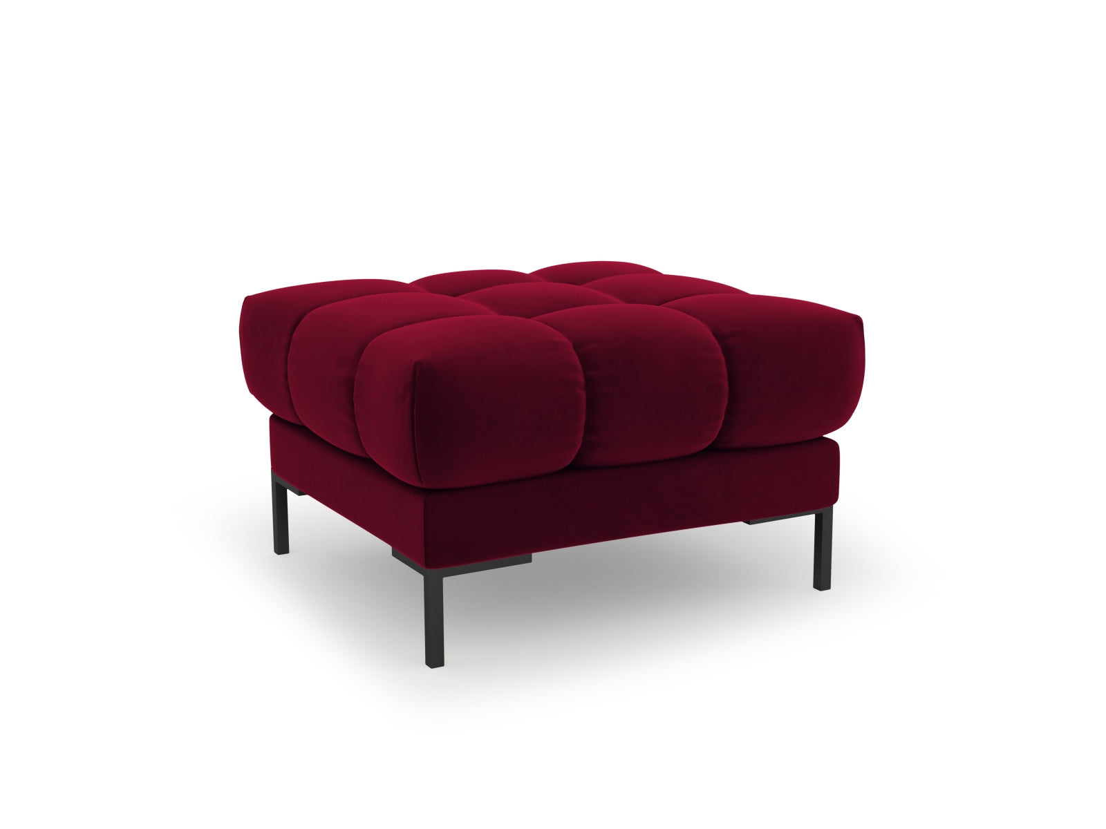 Mamaia Velour Pouf 1 Sitz in Red/Schwarz-Bluvel präsentiert im Onlineshop von KAQTU Design AG. Pouf ist von Micadoni