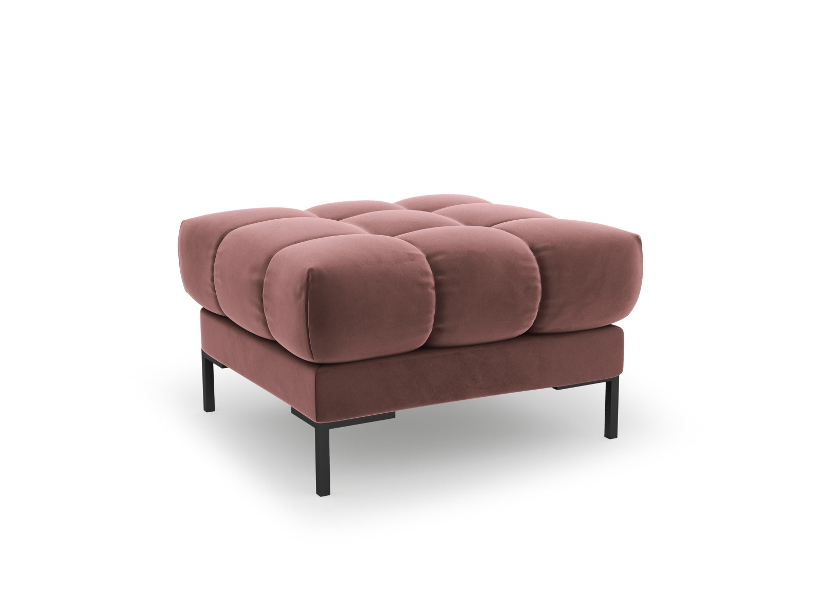 Mamaia Velour Pouf 1 Sitz in Pink/Schwarz-Bluvel präsentiert im Onlineshop von KAQTU Design AG. Pouf ist von Micadoni