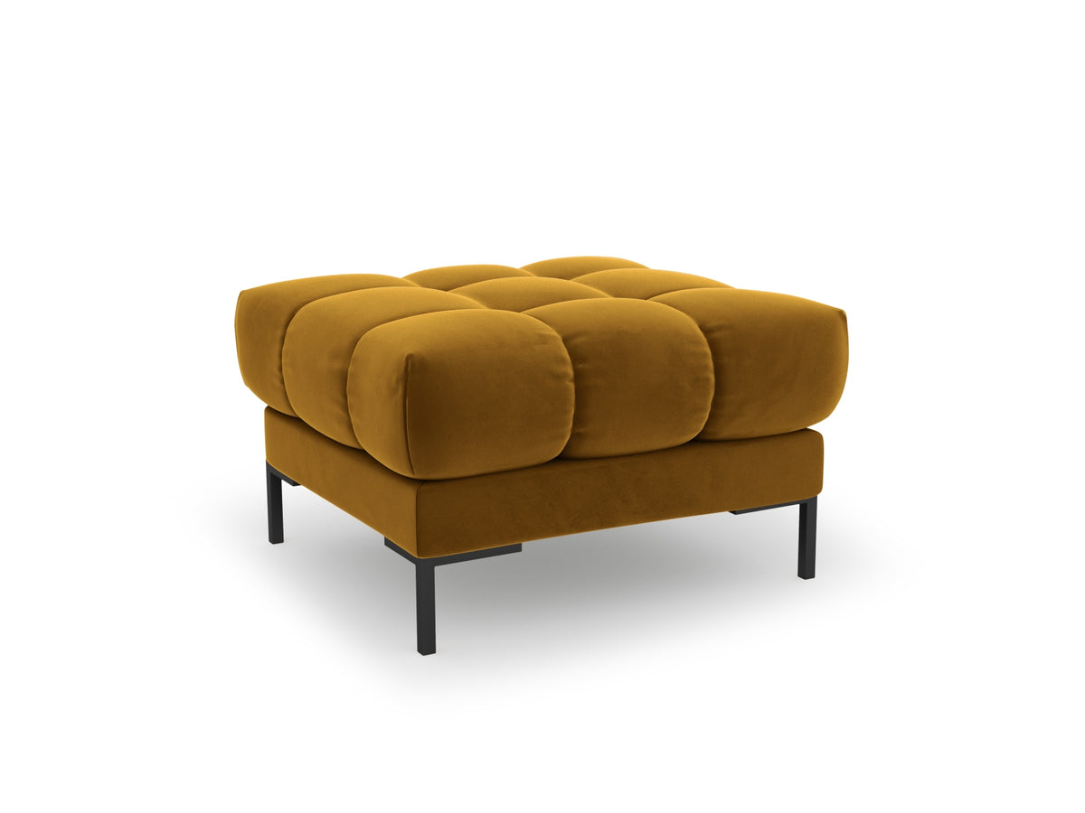 Mamaia Velour Pouf 1 Sitz in Yellow/Schwarz-Bluvel präsentiert im Onlineshop von KAQTU Design AG. Pouf ist von Micadoni