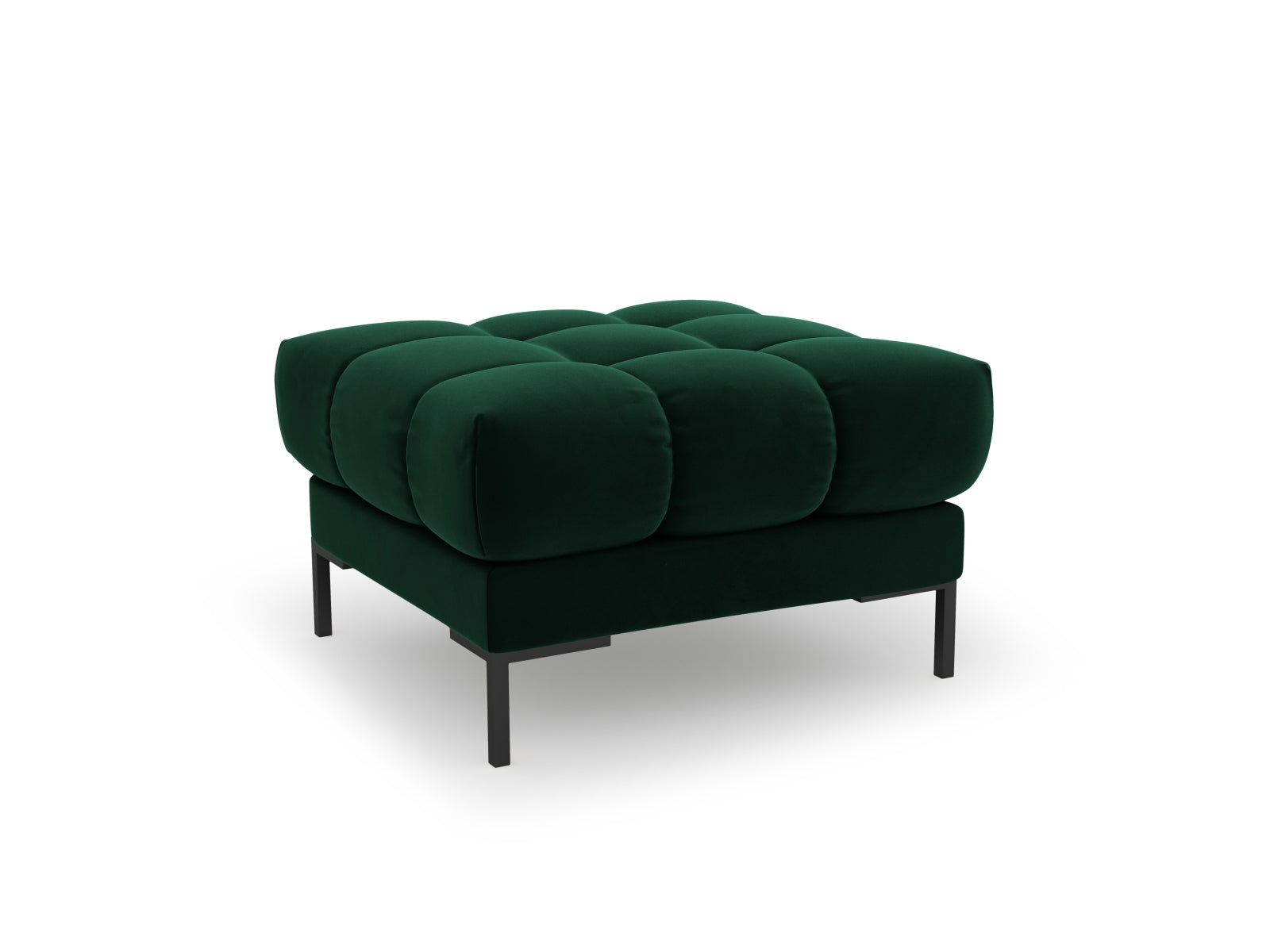 Mamaia Velour Pouf 1 Sitz in Bottle Green/Schwarz-Bluvel präsentiert im Onlineshop von KAQTU Design AG. Pouf ist von Micadoni