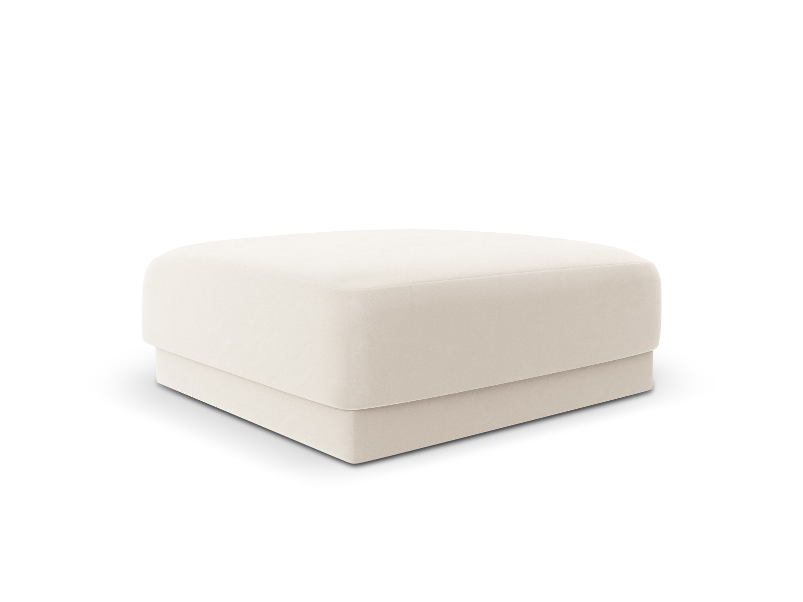 Eleganter Miley Velour Pouf in sanftem Beige, ideal für stilvolle Akzente in jedem Raum. Hochwertige Verarbeitung von Micadoni.
