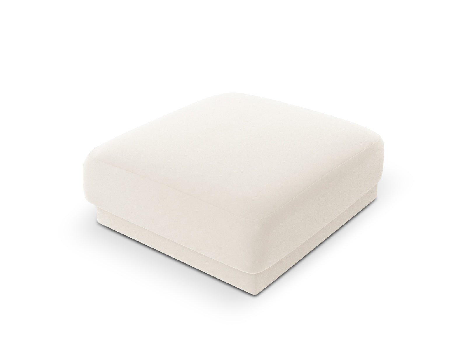 Beiger Miley Velour Pouf von Micadoni, perfekt als zusätzlicher Sitzplatz oder stilvolles Deko-Element in Ihrem Wohnraum.