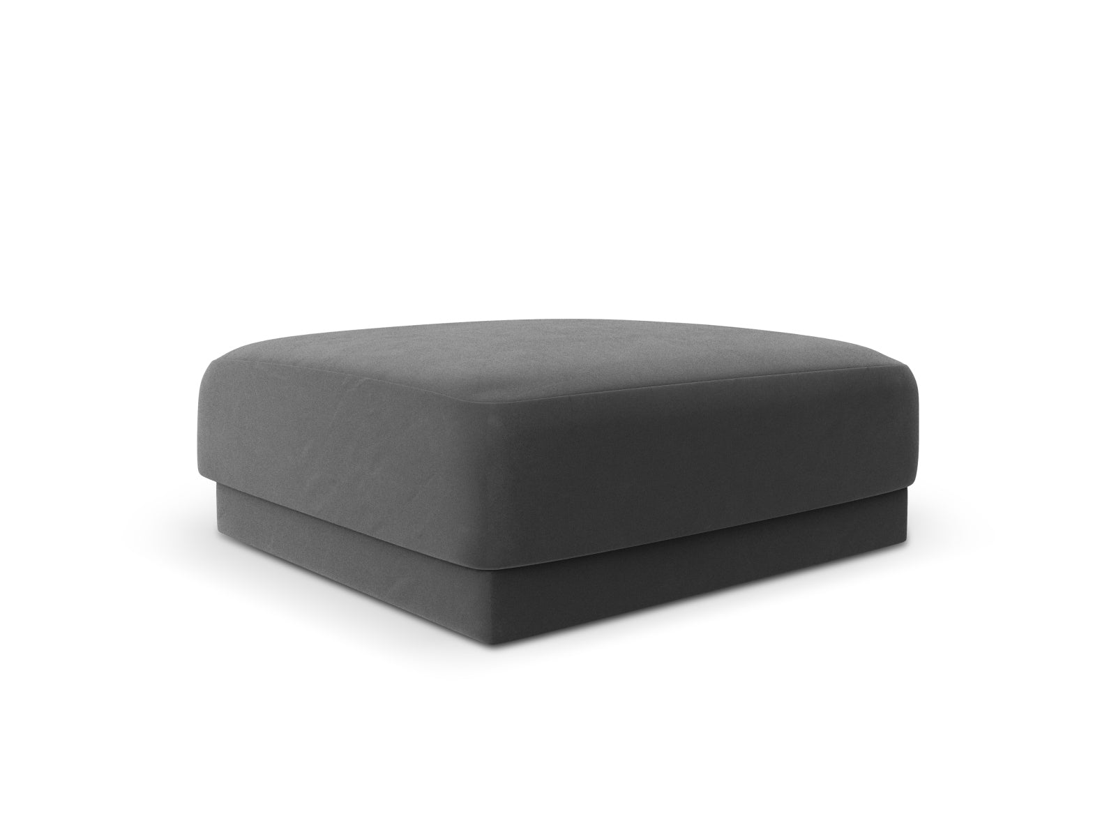 Eleganter Miley Velour Pouf in stilvollem Grau-Blau, ideal für jeden Wohnraum. Hochwertige Verarbeitung von Micadoni für zusätzlichen Komfort.