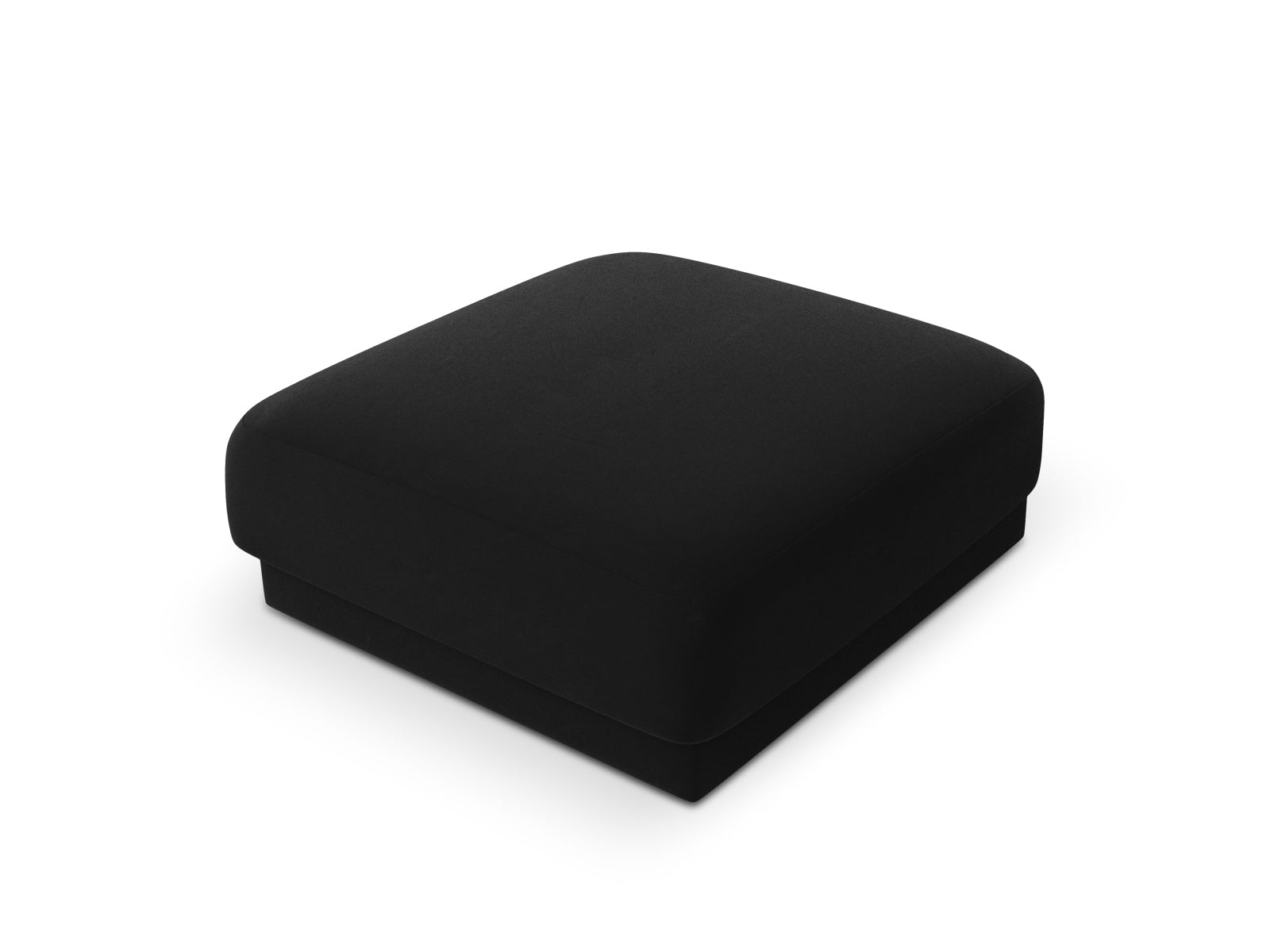 Stylischer Miley Velour Pouf in edlem Schwarz-Blau, perfekt als Sitzgelegenheit oder dekoratives Element in Ihrem Zuhause.