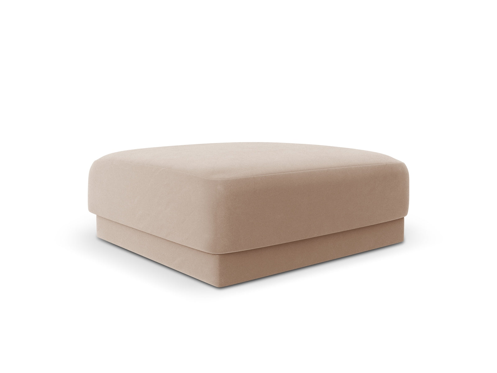 Eleganter Miley Velour Pouf in sanftem Cappuccino, ideal als Sitzgelegenheit oder dekoratives Element in jedem Raum.