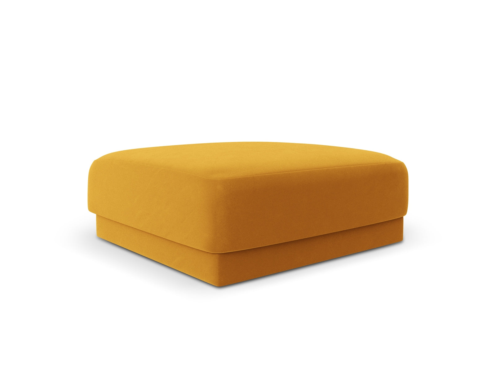 Eleganter Miley Velour Pouf in sanften Gelbtönen, ideal für stilvolle Akzente in jedem Raum. Hochwertige Verarbeitung von Micadoni.