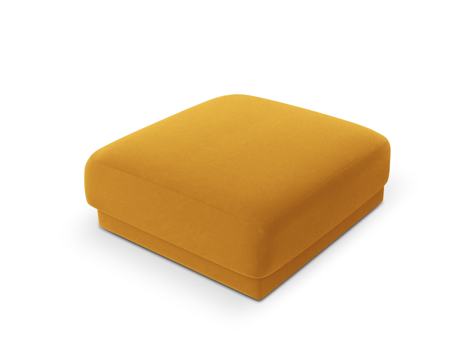Stylischer Miley Velour Pouf in warmen Gelbtönen, perfekt für gemütliche Sitzgelegenheiten und dekorative Akzente in Ihrem Zuhause.