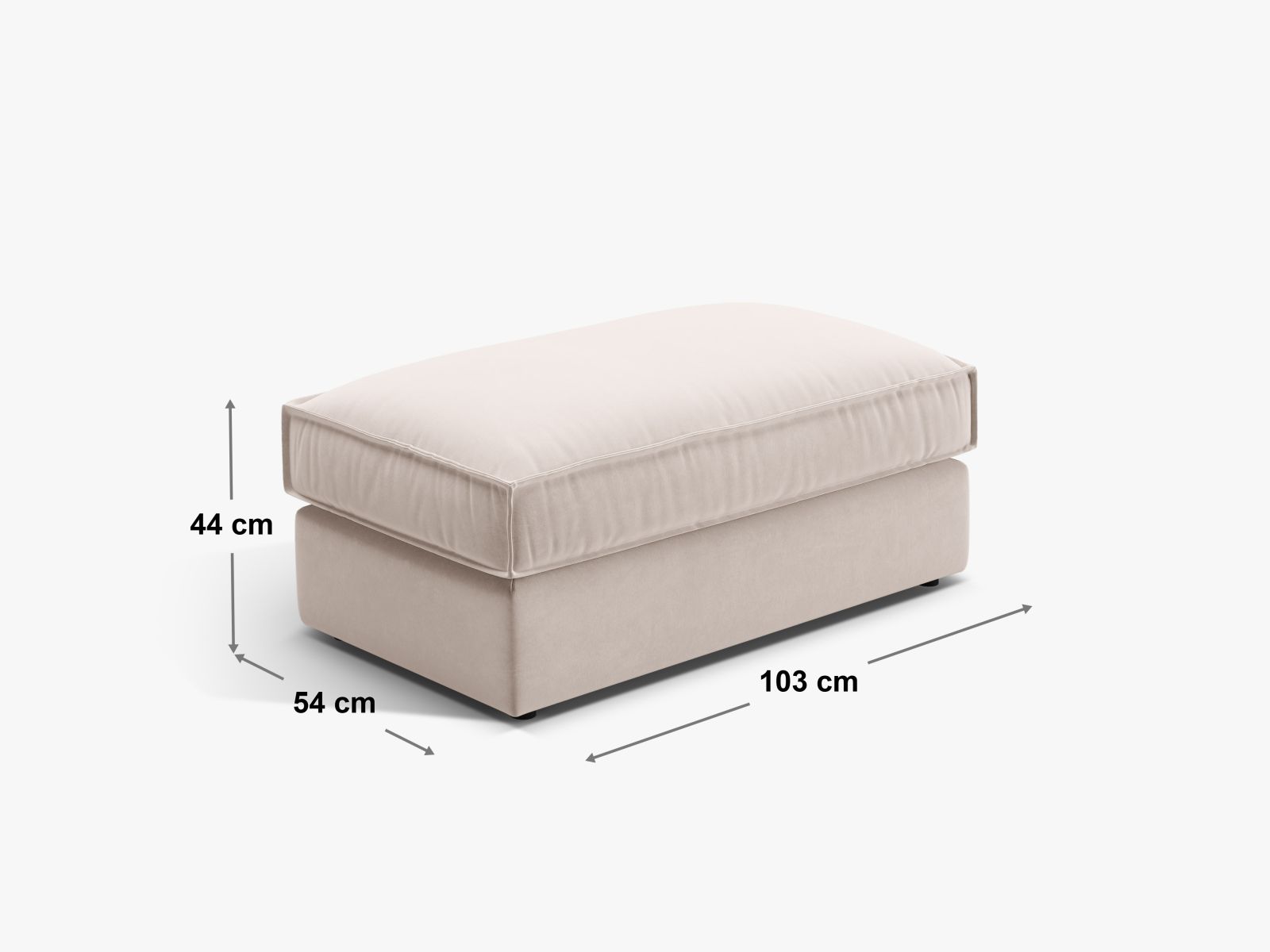 Stylischer 1-Sitzer Pouf Pola von Micadoni in sanften Erdtönen, perfekt für gemütliche Ecken und modernes Wohndesign.