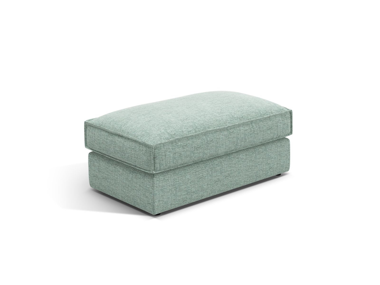 Eleganter 1-Sitzer Pouf Pola in zartem Mintgrün, perfekt für entspannte Momente und geschmackvolle Einrichtungsideen.
