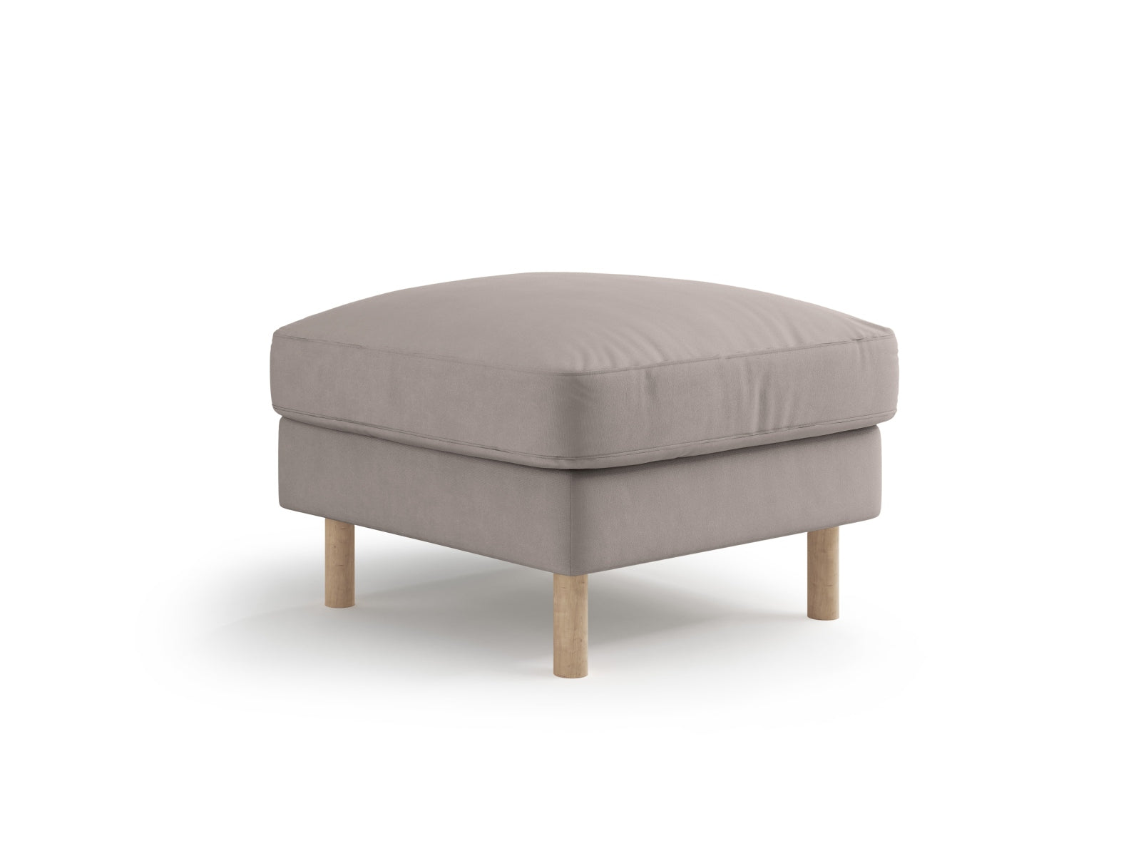 Eleganter Eden Velour Pouf 1 Sitzer in warmem Grau, ideal für modulares Sofa-Design von Micadoni, stilvoll und vielseitig.