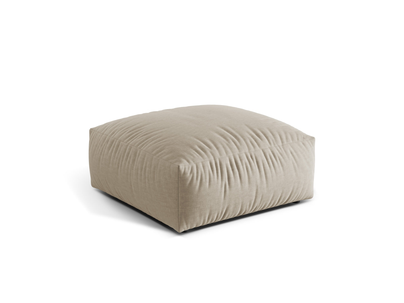 Eleganter Martina Pouf in hellem Beige, ideal für stilvolle Wohnräume. Bequem und vielseitig einsetzbar, perfekt als Sitzgelegenheit.