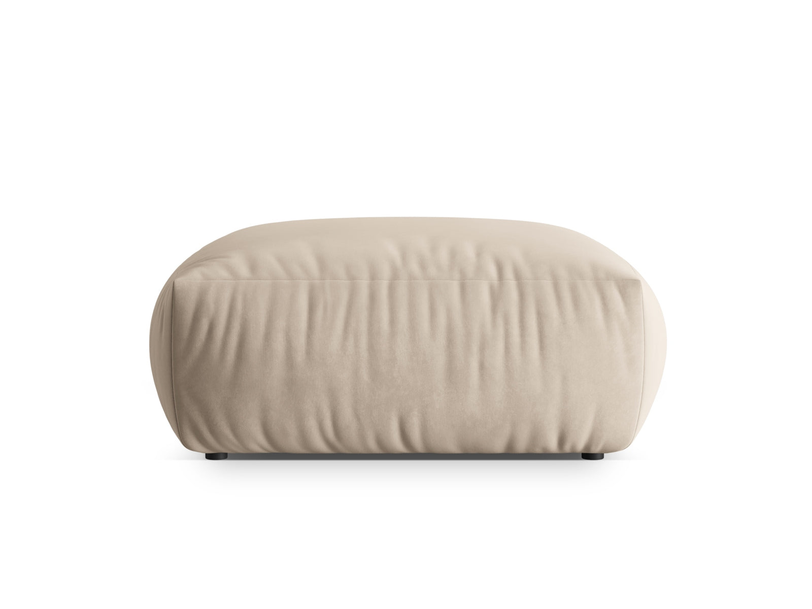 Stylischer Chris Velour Pouf 1 Sitzer in Ecru-Casino, perfekt für moderne Interiors. Teil der vielseitigen Sofaserie von Micadoni.