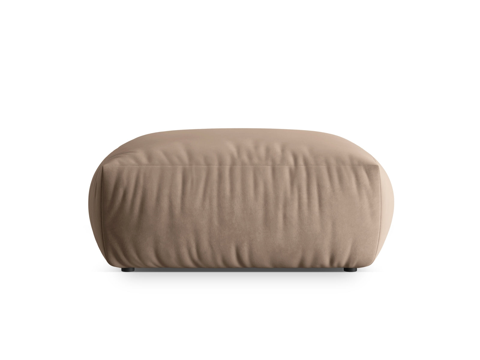 Stylischer Chris Velour Pouf 1 Sitzer in warmem Braun, perfekt für moderne Wohnkonzepte und flexible Sitzmöglichkeiten.